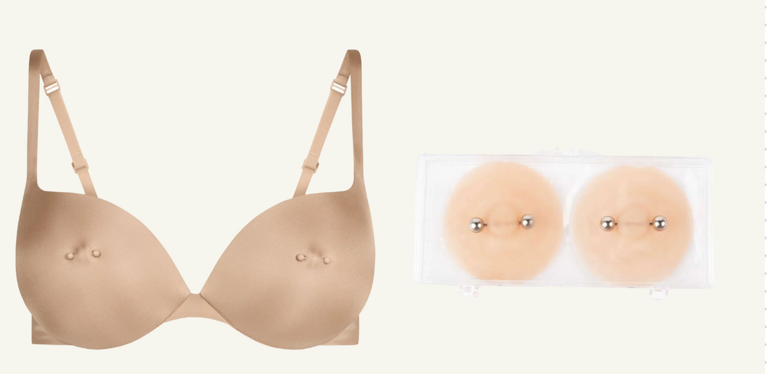 comparison of different types of bra nipple piercing including nikkys nips pierced pasties and the skims pierced bra