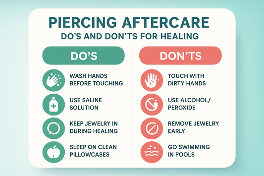 graphic outlining the dos and donts of piercing aftercare