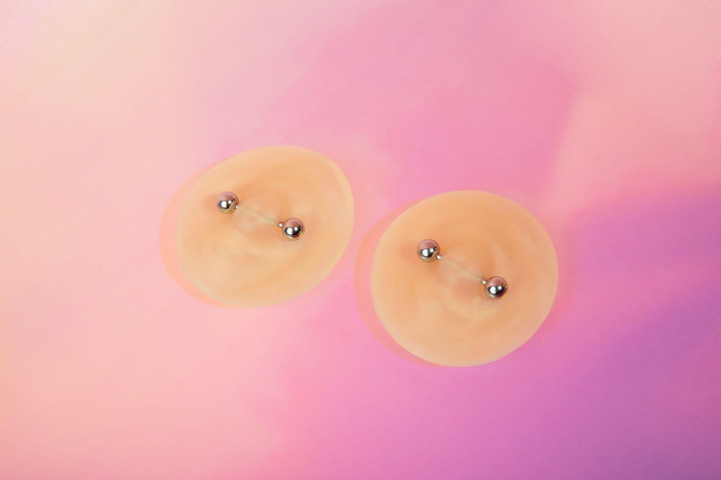 Pierced pasties for fake nipple piercings, image of nipple piercing pastie