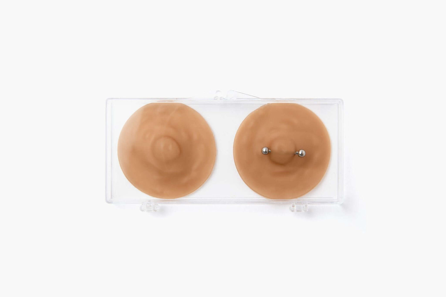 Pierced pasties for fake nipple piercings, image of nipple piercing pastie