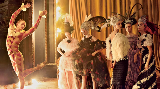 editorial photo of a group of dancers in their performance costumes featuring body jewelry, accessories, and pasties for dancers including nikkys nips pierced pasties