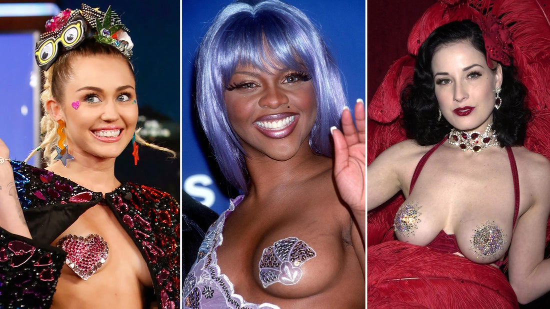 Miley Cyrus, Lil Kim, and Dita von Teese wearing Costume-Friendly Body Jewelry for Performers